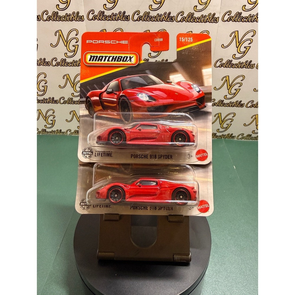 Matchbox Porsche 918 Spyder Red (Lot of 2) Toy Car